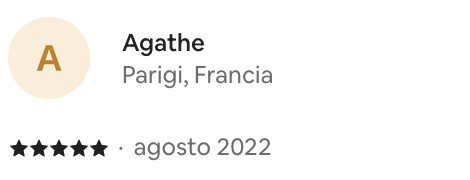 Recensione 5 stelle di Agathe — ospite da Parigi, Francia