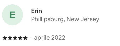 Recensione 5 stelle di Erin — ospite da Phillipsburg, New Jersey