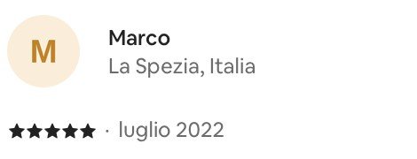 Recensione 5 stelle di Marco — ospite da La Spezia, Italia