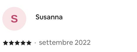 Recensione 5 stelle di Susanna — ospite da Italia